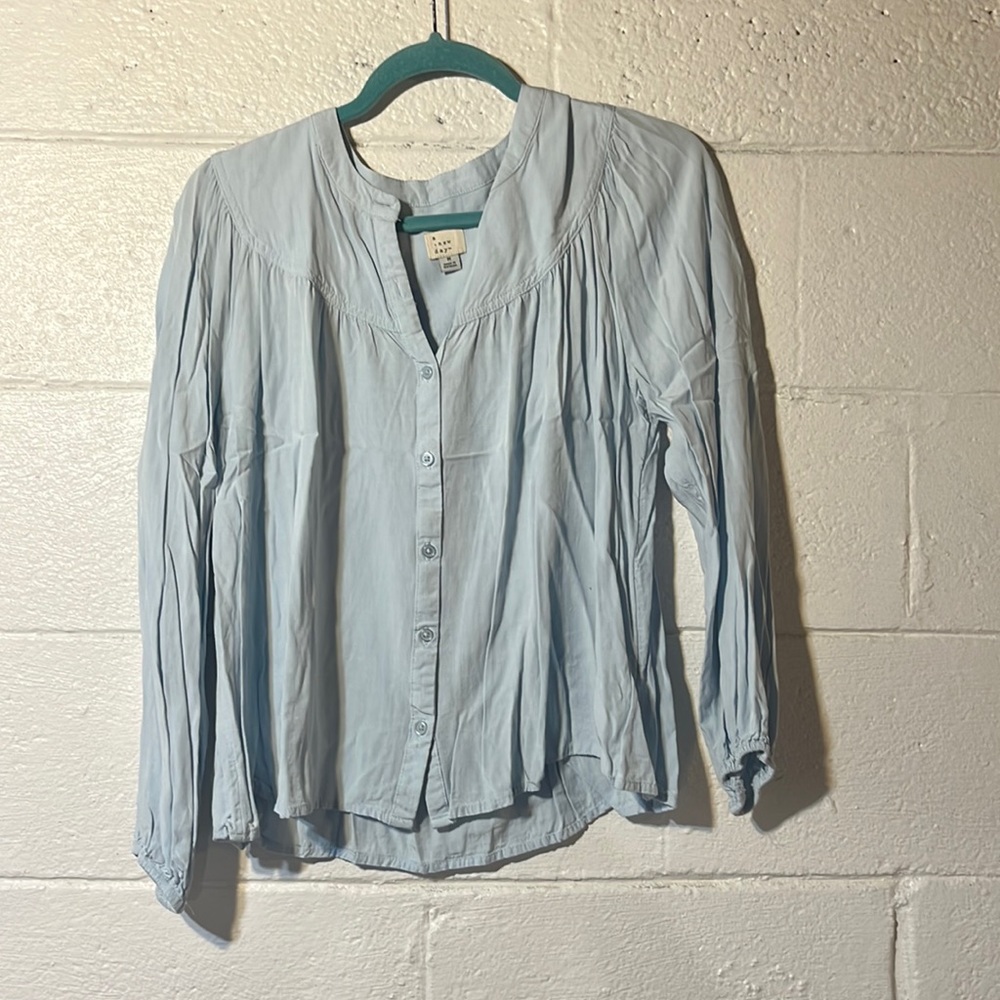 Blue button blouse